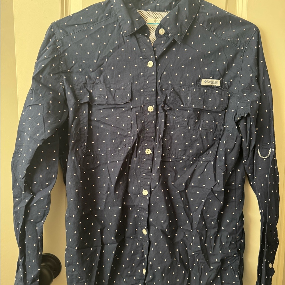 Columbia Dark Blue Polka Dot Shirt